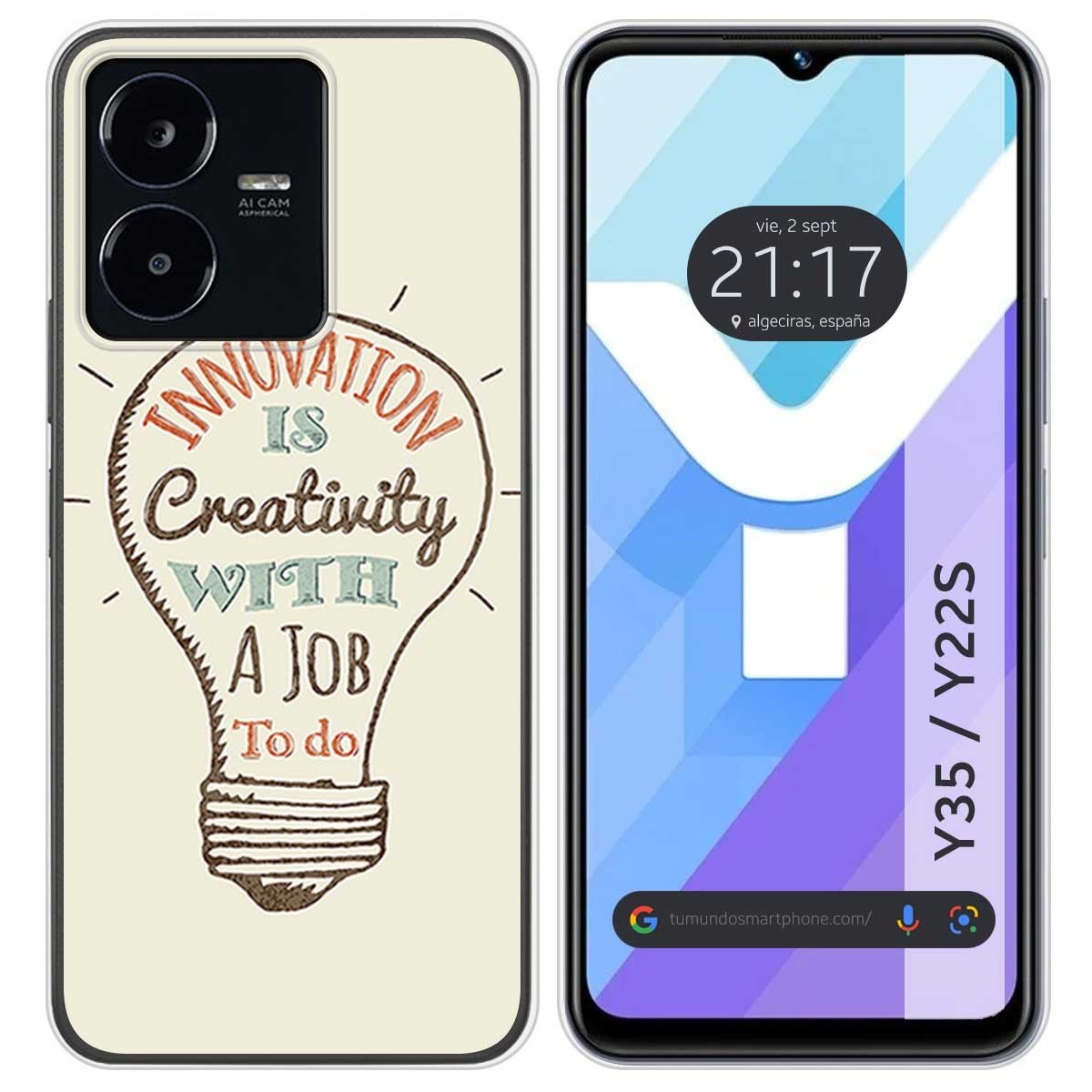 Funda Silicona para Vivo Y35 / Y22s diseño Creativity Dibujos