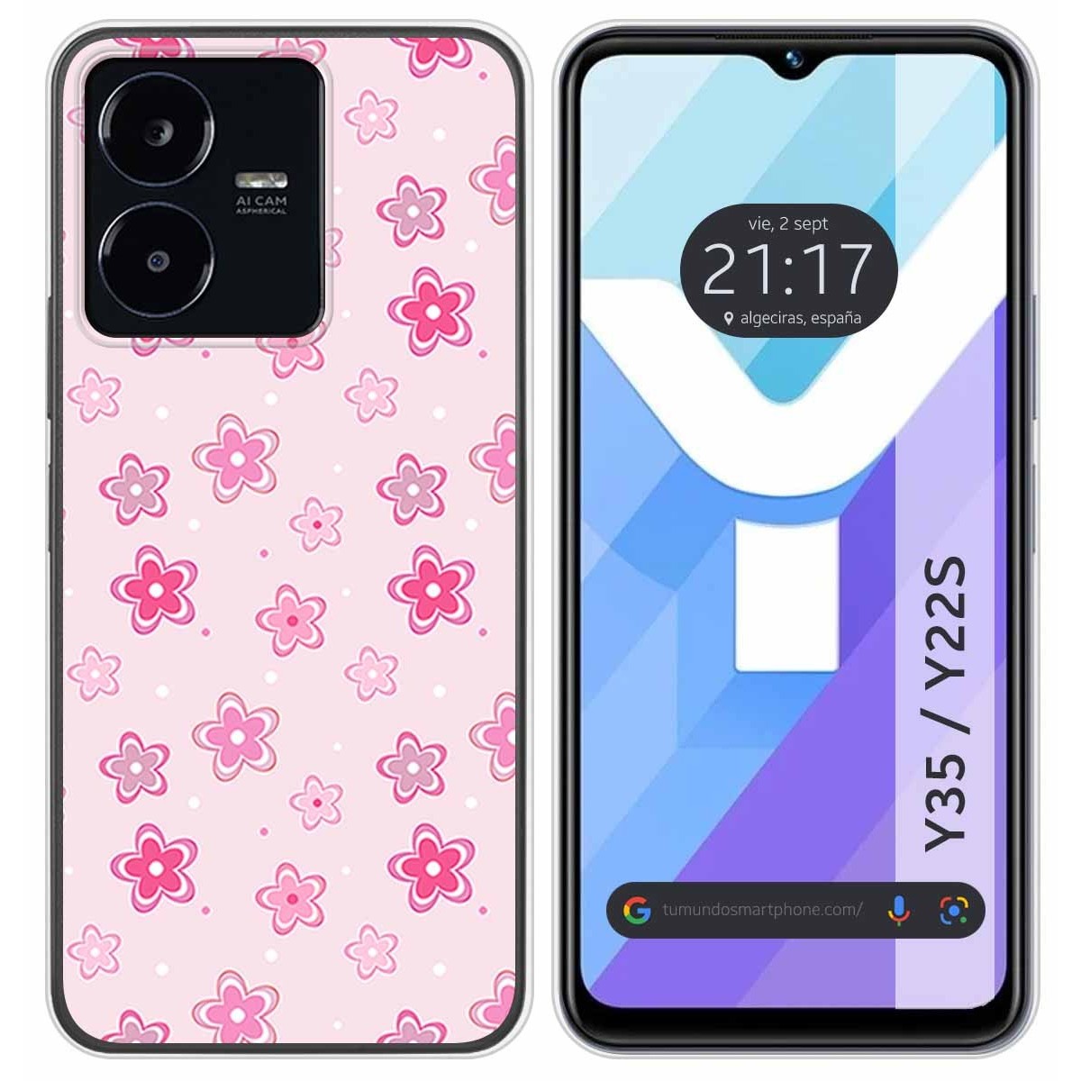 Funda Silicona para Vivo Y35 / Y22s diseño Flores Dibujos