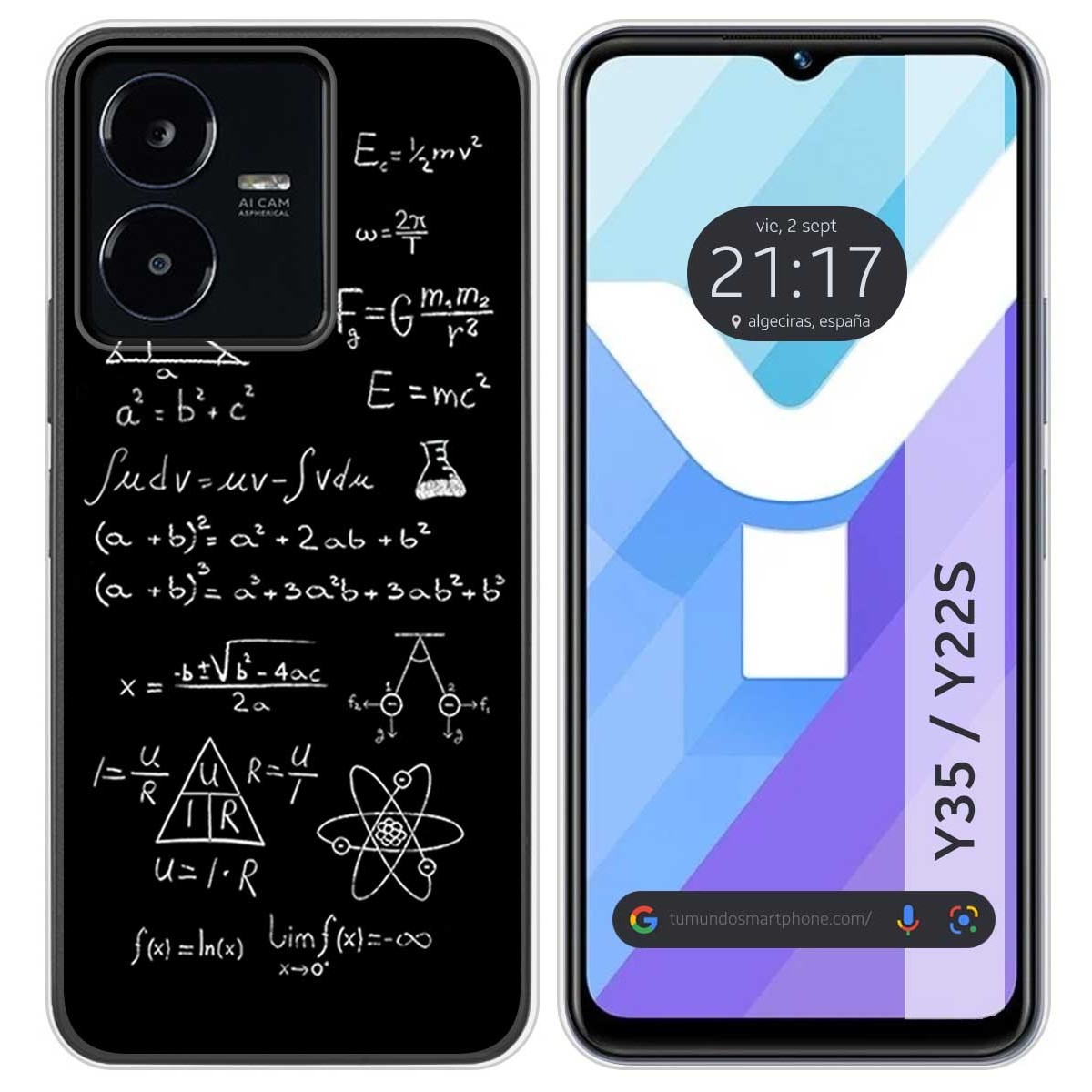 Funda Silicona para Vivo Y35 / Y22s diseño Formulas Dibujos