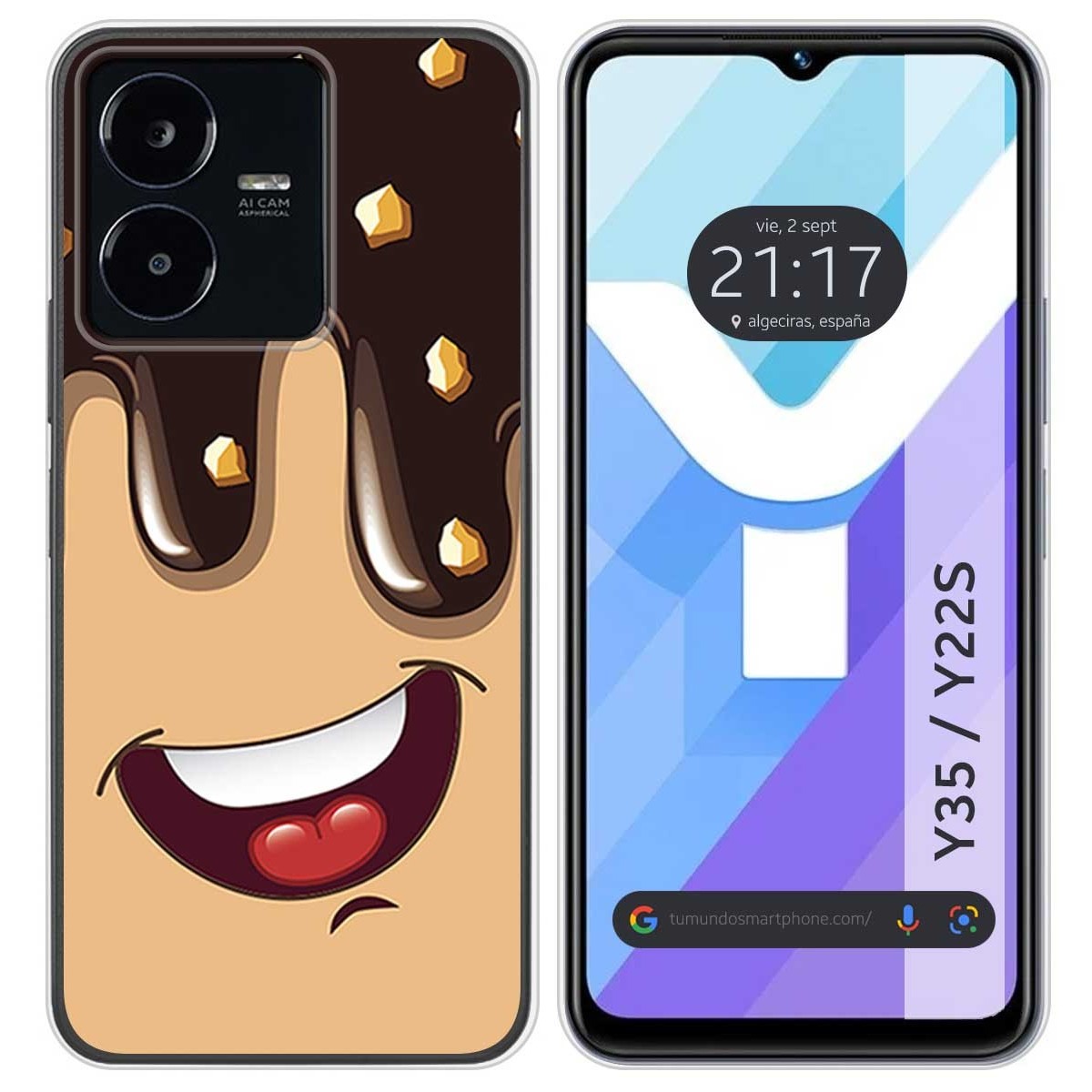Funda Silicona para Vivo Y35 / Y22s diseño Helado Chocolate Dibujos