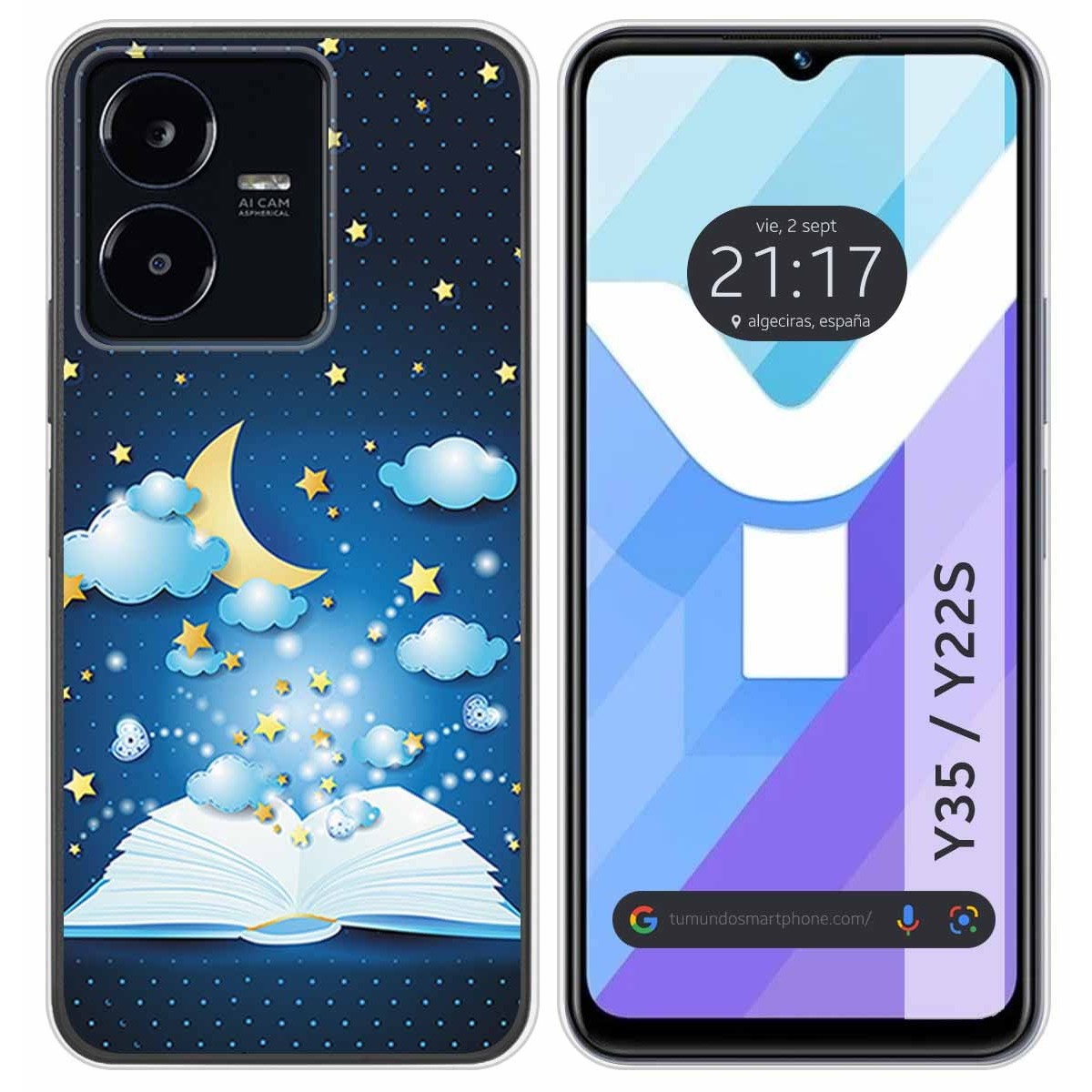 Funda Silicona para Vivo Y35 / Y22s diseño Libro Cuentos Dibujos