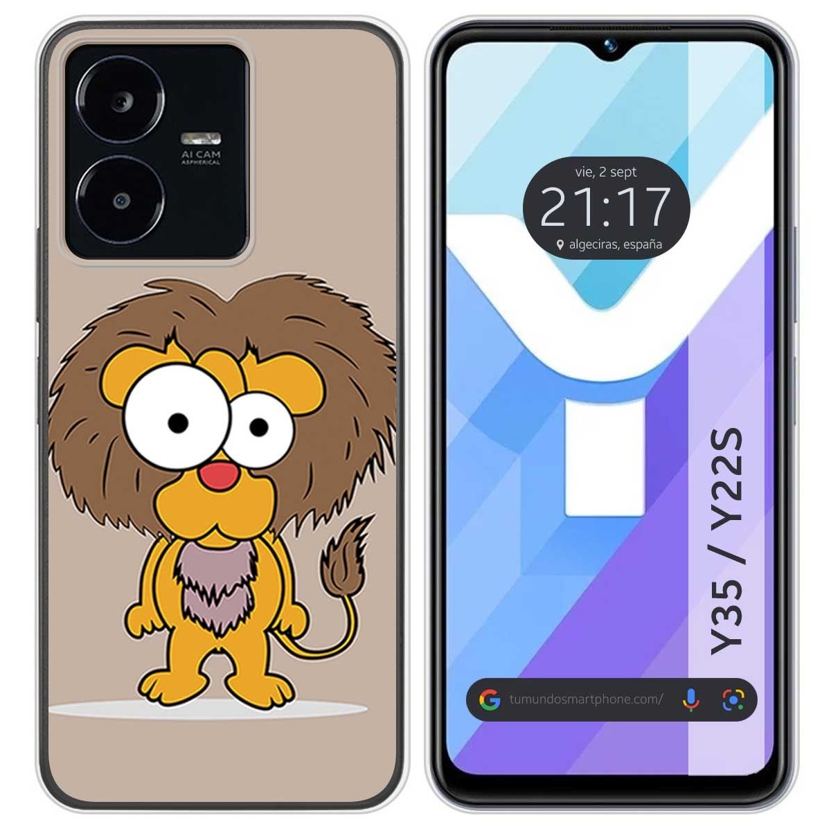 Funda Silicona para Vivo Y35 / Y22s diseño Leon Dibujos