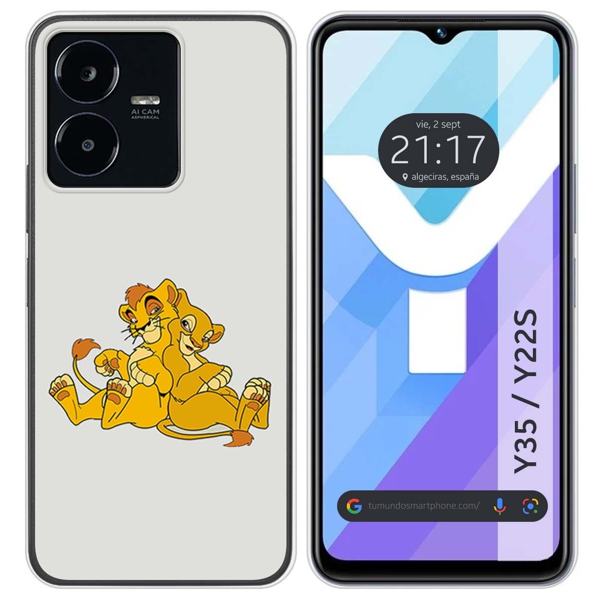 Funda Silicona para Vivo Y35 / Y22s diseño Leones Dibujos
