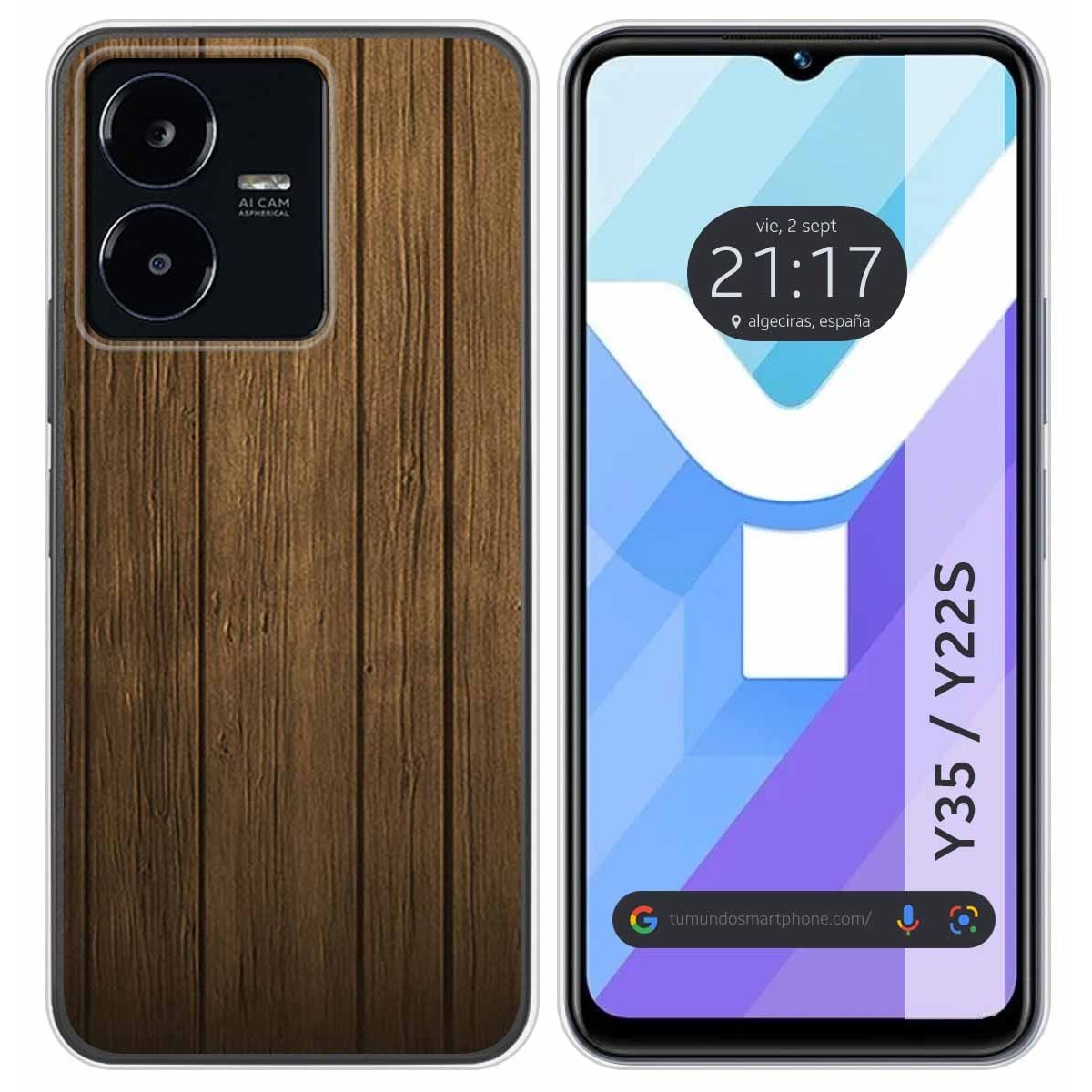 Funda Silicona para Vivo Y35 / Y22s diseño Madera Dibujos