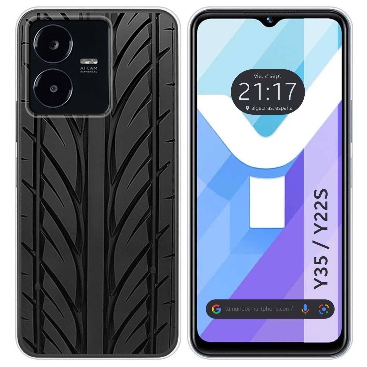 Funda Silicona para Vivo Y35 / Y22s diseño Neumatico Dibujos