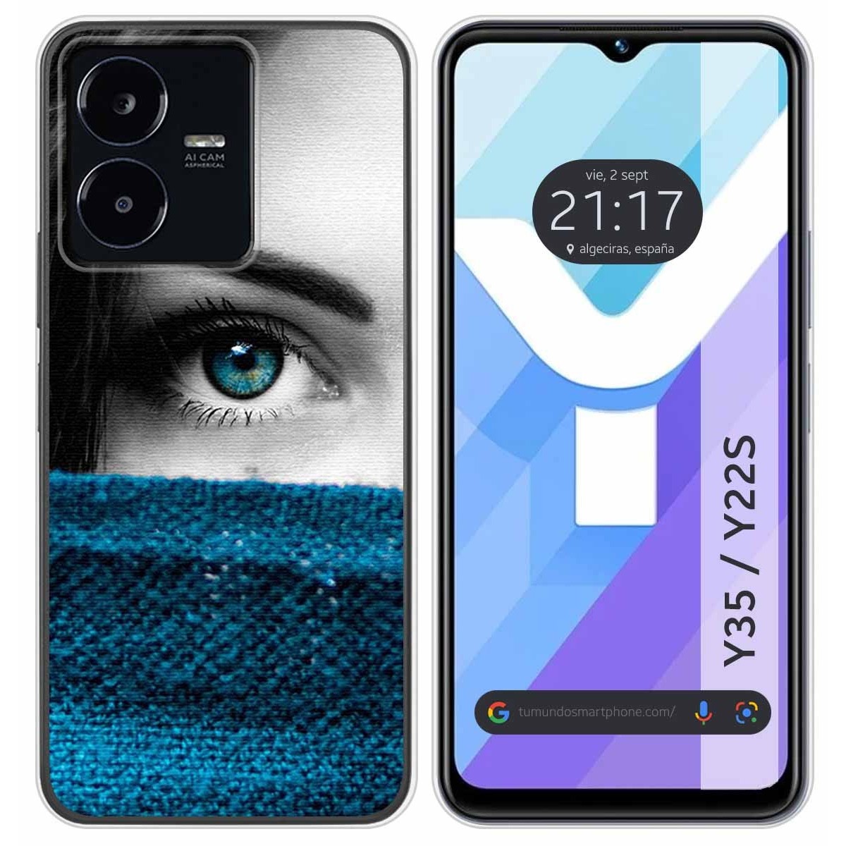 Funda Silicona para Vivo Y35 / Y22s diseño Ojo Dibujos