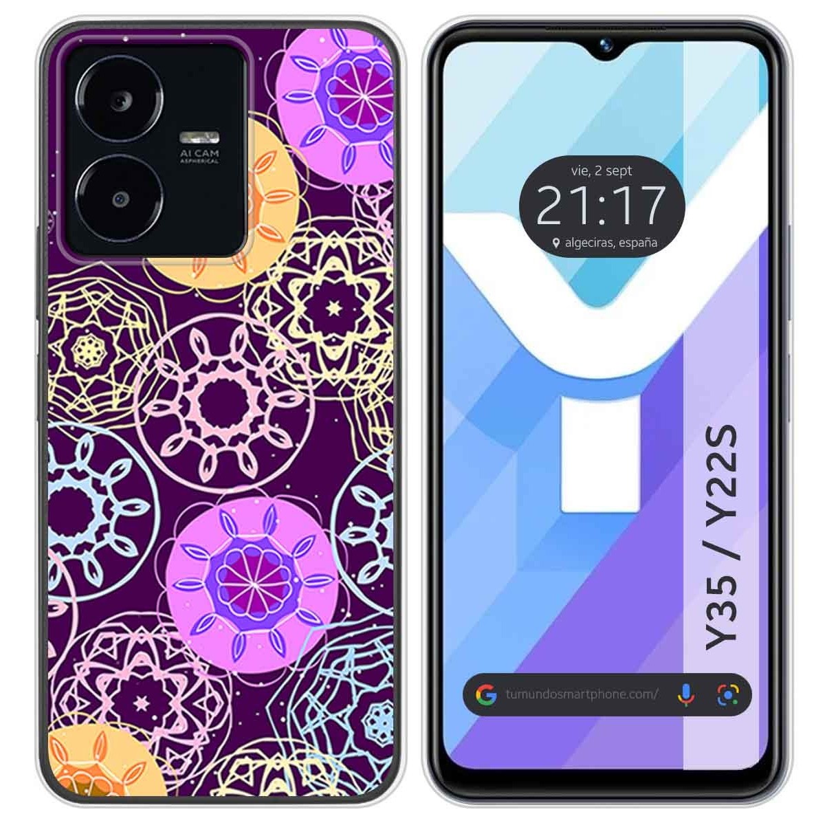Funda Silicona para Vivo Y35 / Y22s diseño Radial Dibujos