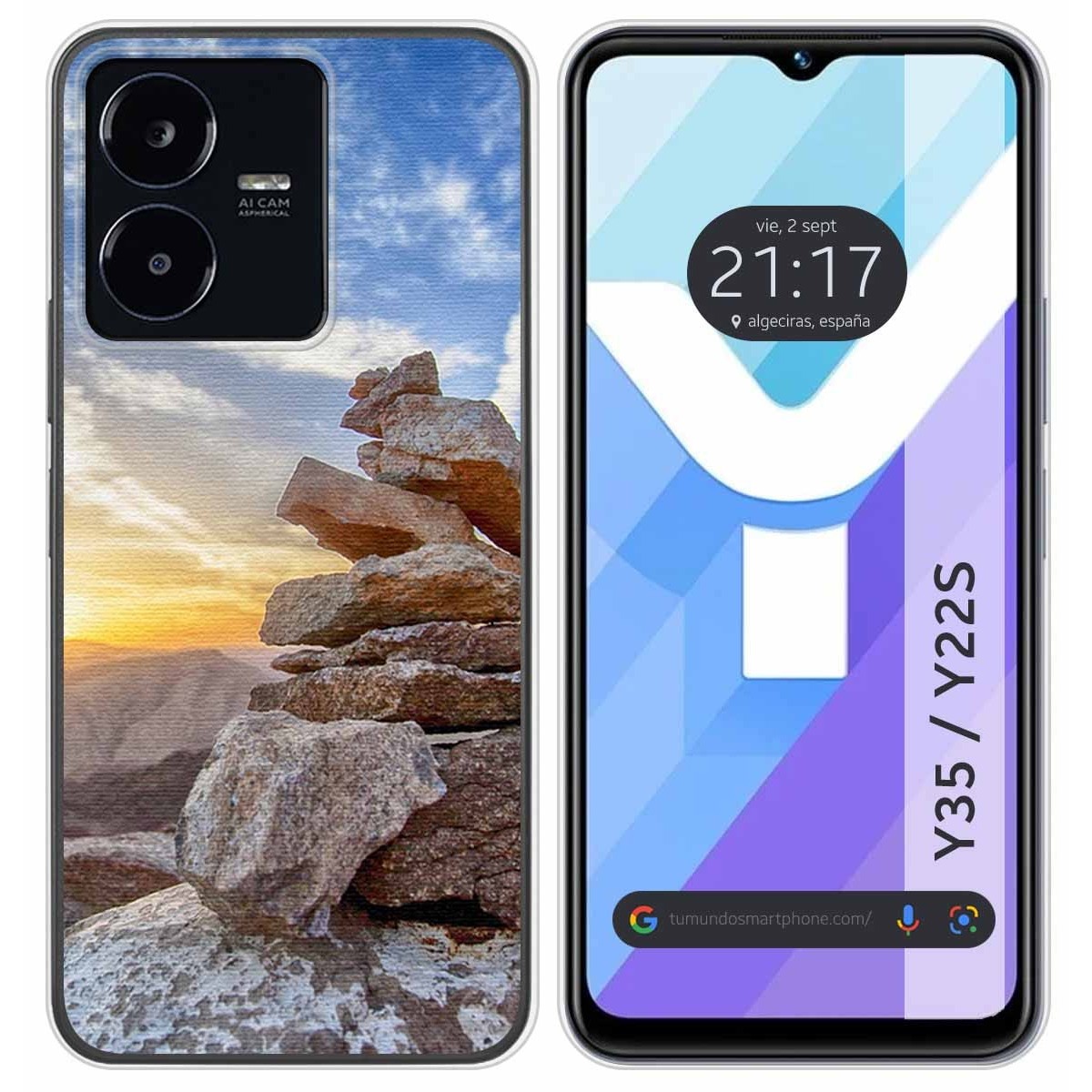 Funda Silicona para Vivo Y35 / Y22s diseño Sunset Dibujos