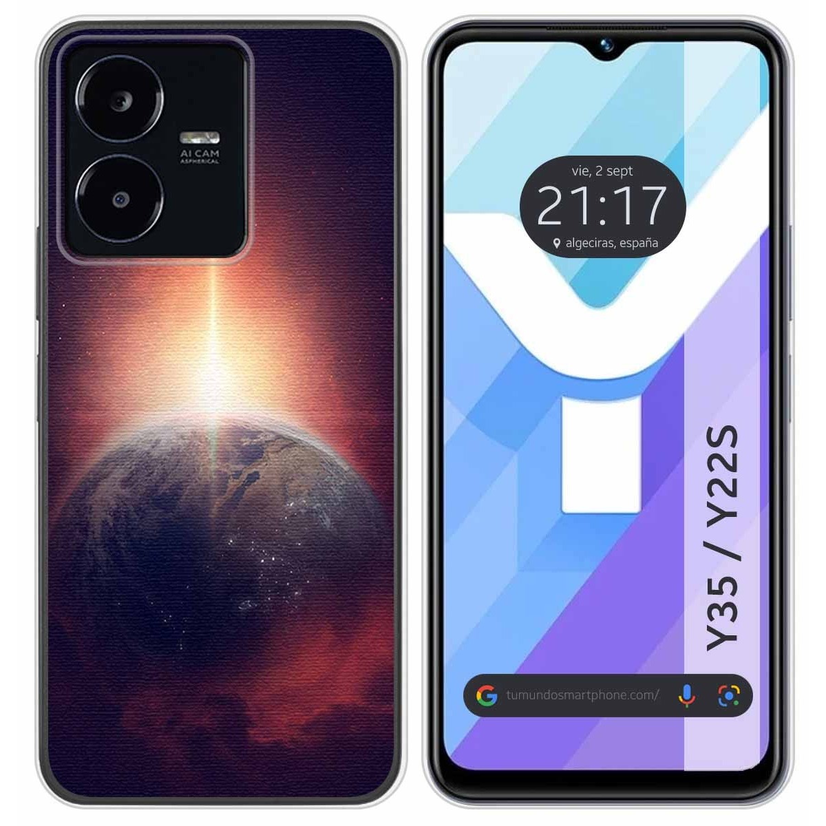 Funda Silicona para Vivo Y35 / Y22s diseño Tierra Dibujos