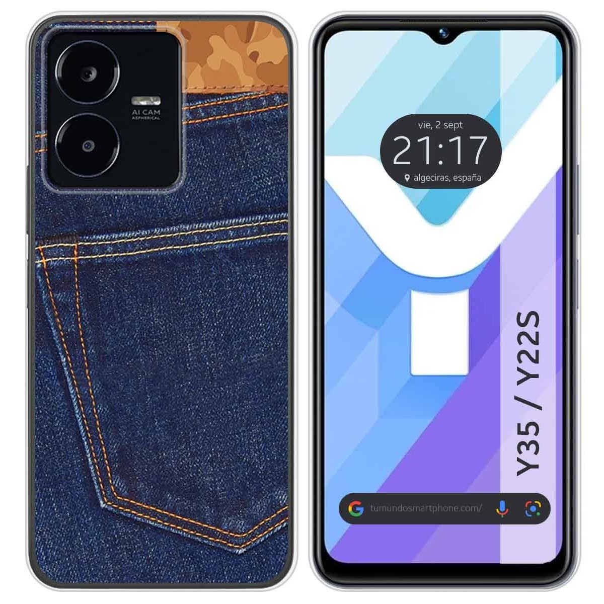 Funda Silicona para Vivo Y35 / Y22s diseño Vaquero Dibujos