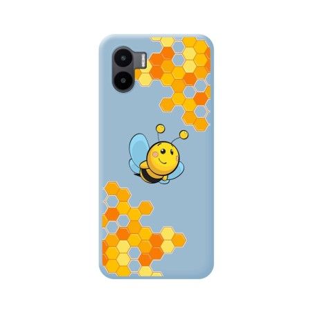 Funda Silicona Líquida Azul para Xiaomi Redmi A1 diseño Abeja Dibujos