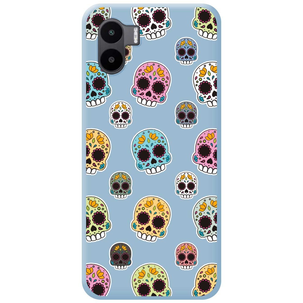 Funda Silicona Líquida Azul para Xiaomi Redmi A1 diseño Catrina Dibujos