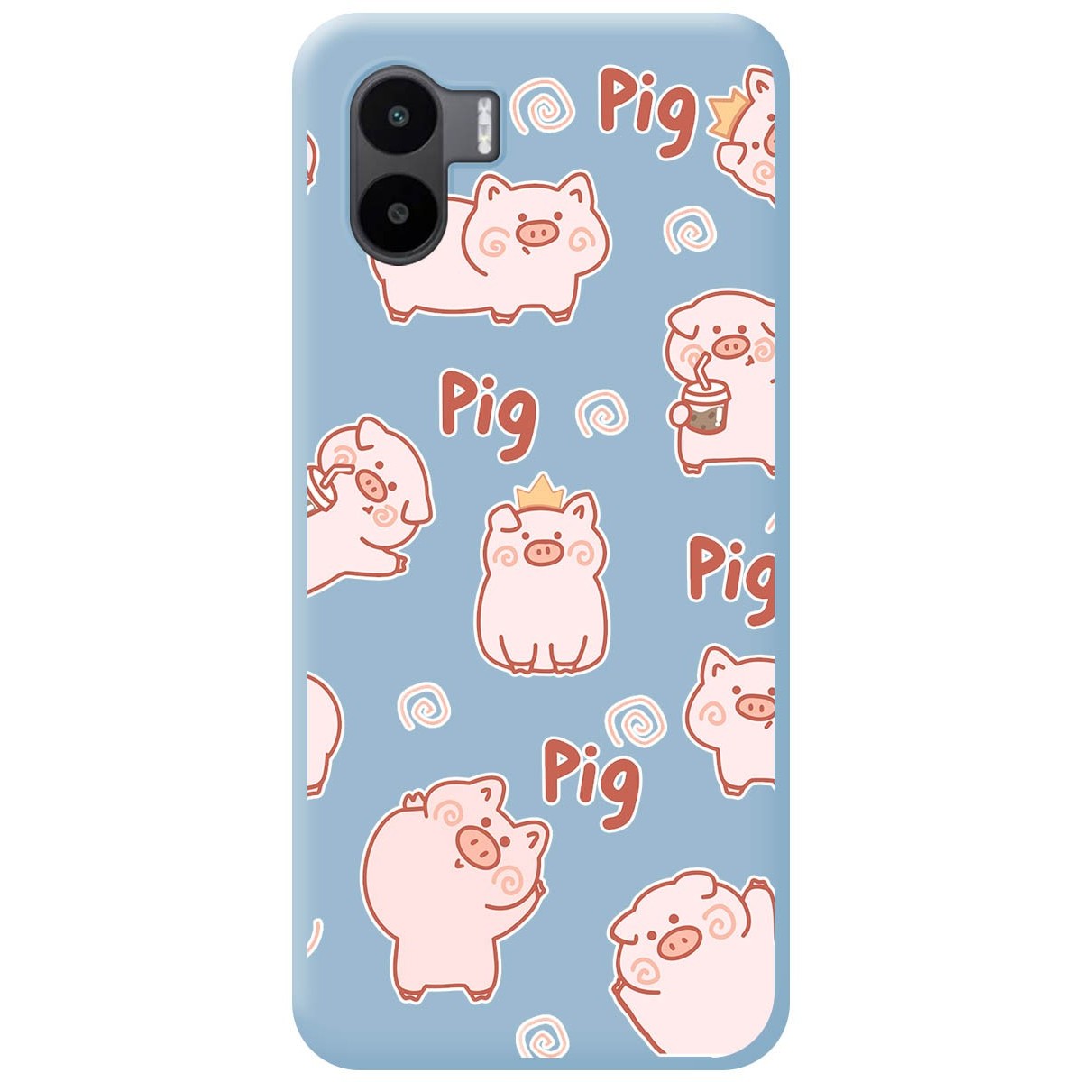Funda Silicona Líquida Azul para Xiaomi Redmi A1 diseño Cerdos Dibujos
