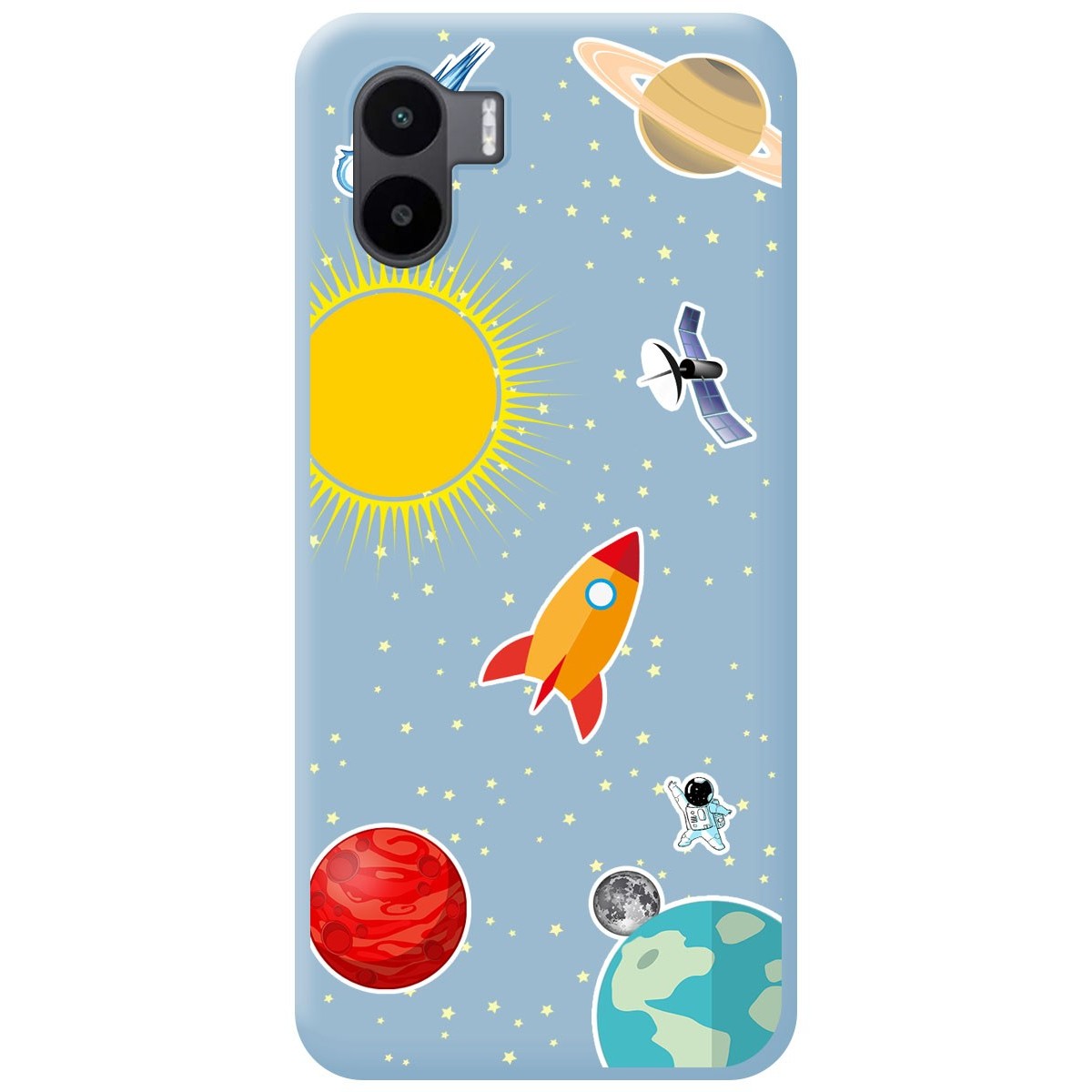 Funda Silicona Líquida Azul para Xiaomi Redmi A1 diseño Espacio Dibujos