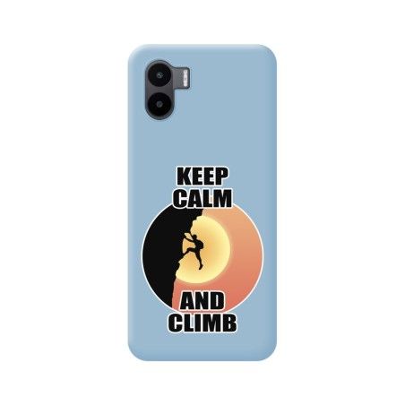 Funda Silicona Líquida Azul para Xiaomi Redmi A1 diseño Hombre Escalada Dibujos
