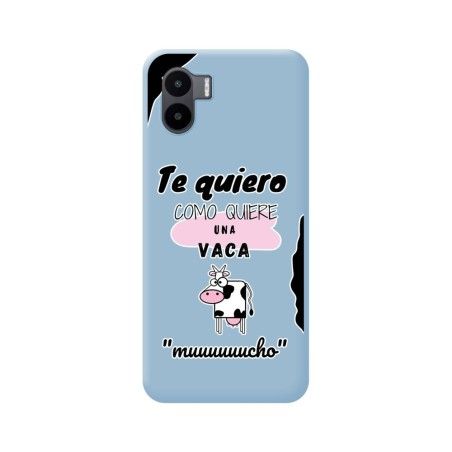 Funda Silicona Líquida Azul para Xiaomi Redmi A1 diseño Vaca Dibujos