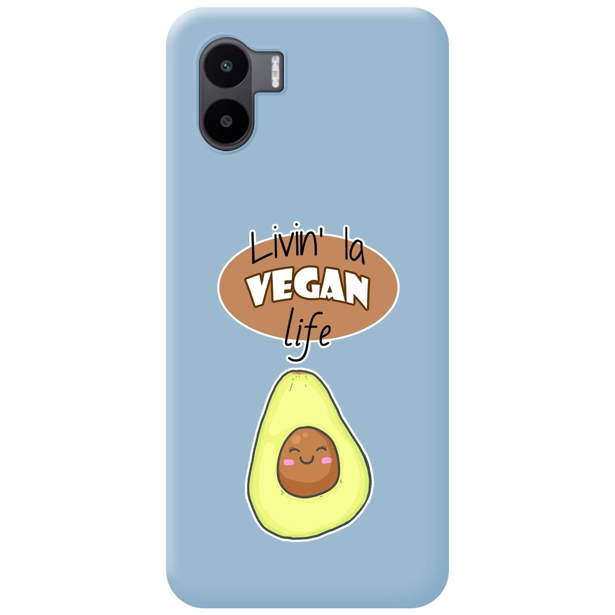 Funda Silicona Líquida Azul para Xiaomi Redmi A1 diseño Vegan Life Dibujos