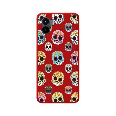 Funda Silicona Líquida Roja para Xiaomi Redmi A1 diseño Catrina Dibujos