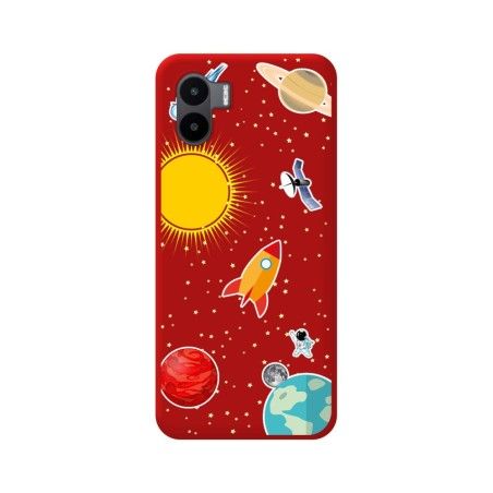 Funda Silicona Líquida Roja para Xiaomi Redmi A1 diseño Espacio Dibujos
