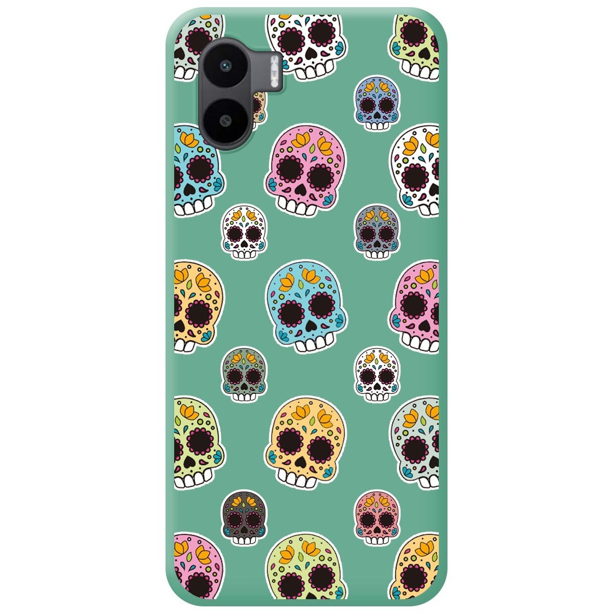 Funda Silicona Líquida Verde para Xiaomi Redmi A1 diseño Catrina Dibujos
