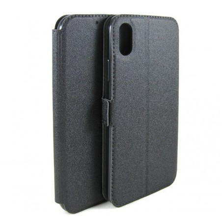 Funda Soporte Piel Negra para Iphone X / XS Flip Libro