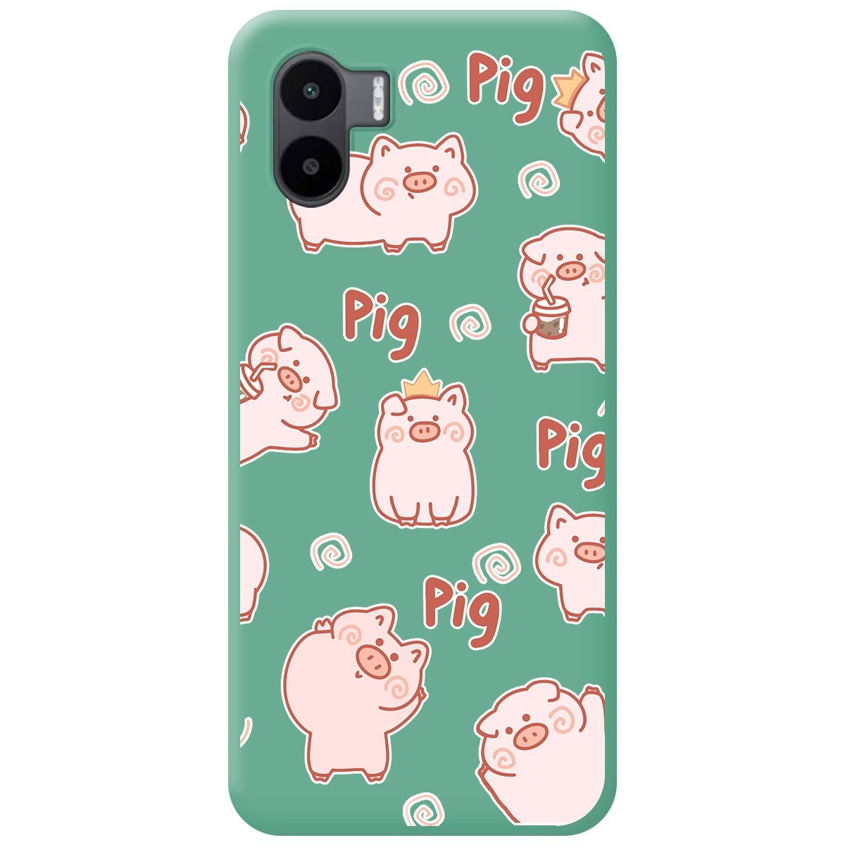Funda Silicona Líquida Verde para Xiaomi Redmi A1 diseño Cerdos Dibujos