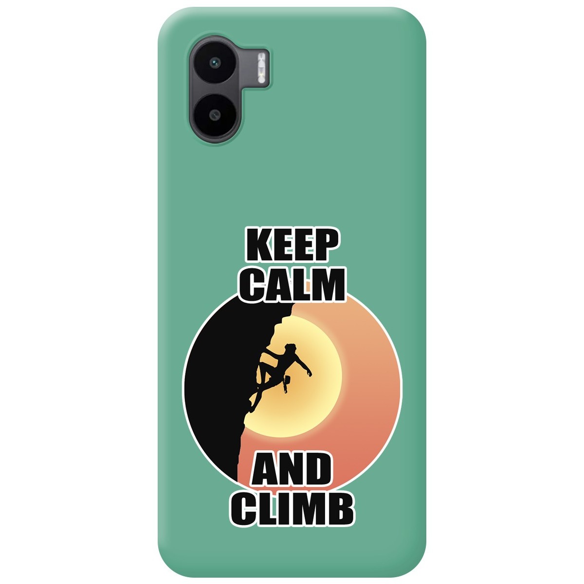 Funda Silicona Líquida Verde para Xiaomi Redmi A1 diseño Mujer Escalada Dibujos