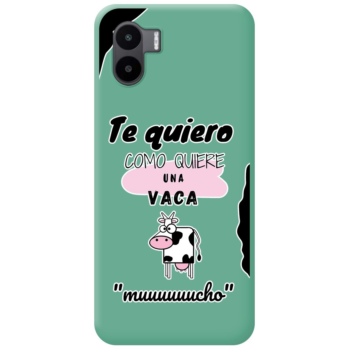Funda Silicona Líquida Verde para Xiaomi Redmi A1 diseño Vaca Dibujos