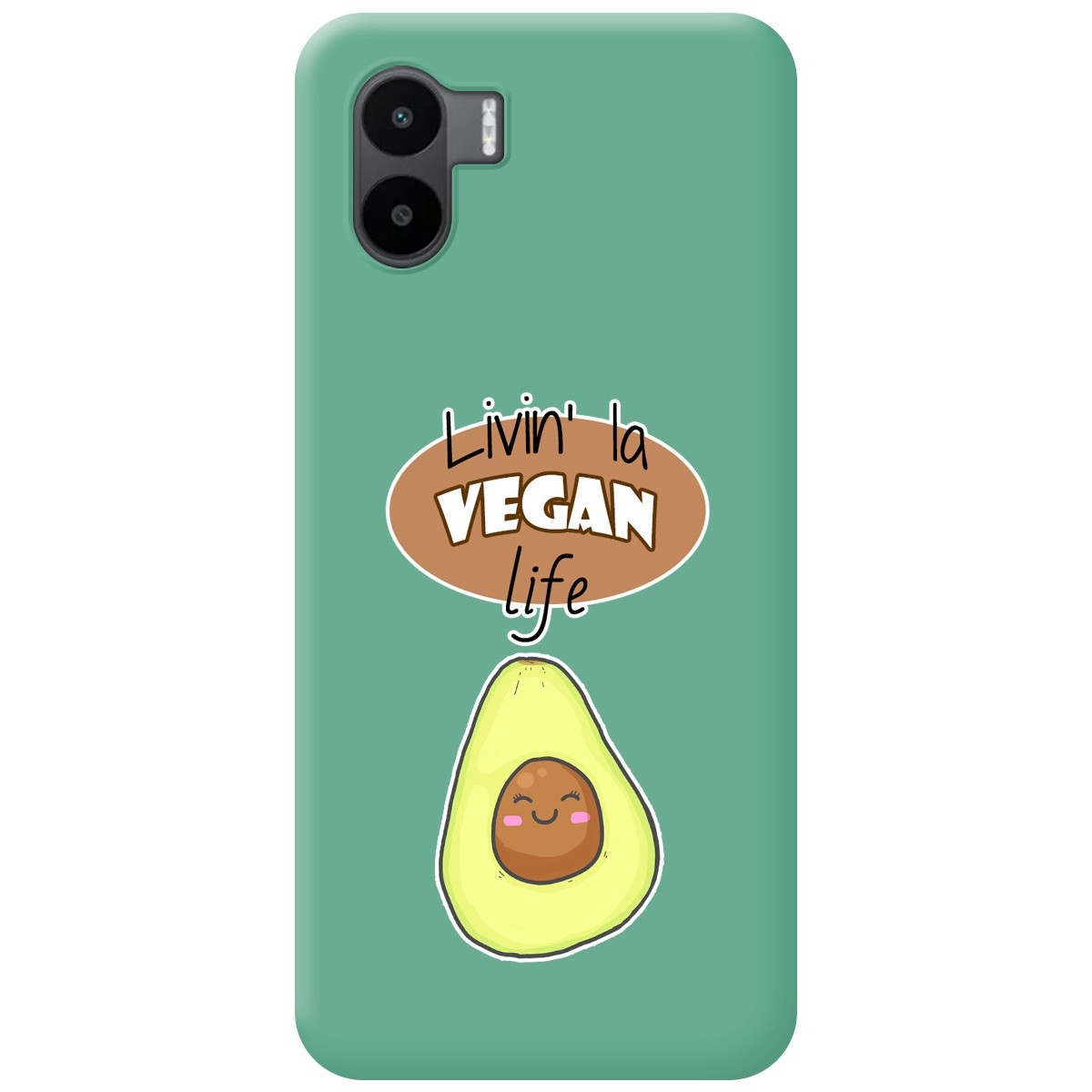 Funda Silicona Líquida Verde para Xiaomi Redmi A1 diseño Vegan Life Dibujos