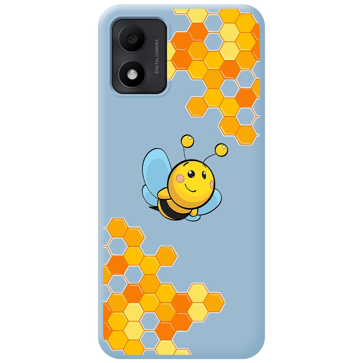 Funda Silicona Líquida Azul para TCL 305i diseño Abeja Dibujos