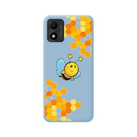 Funda Silicona Líquida Azul para TCL 305i diseño Abeja Dibujos