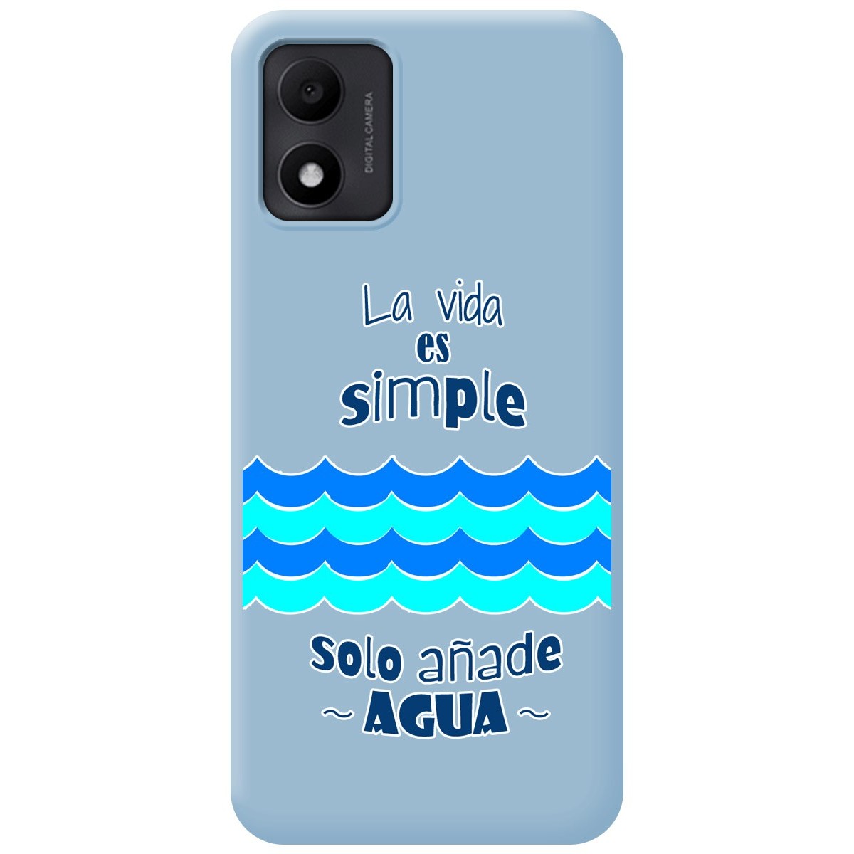 Funda Silicona Líquida Azul para TCL 305i diseño Agua Dibujos