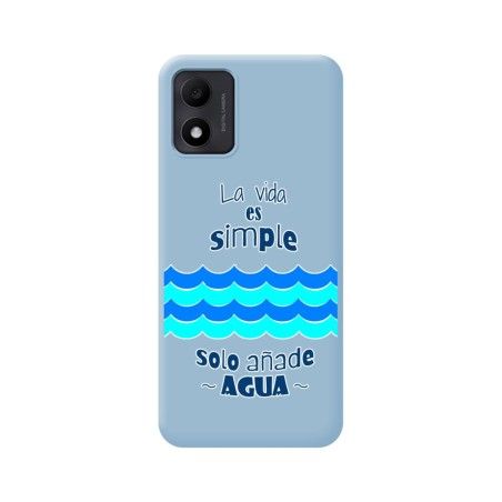 Funda Silicona Líquida Azul para TCL 305i diseño Agua Dibujos