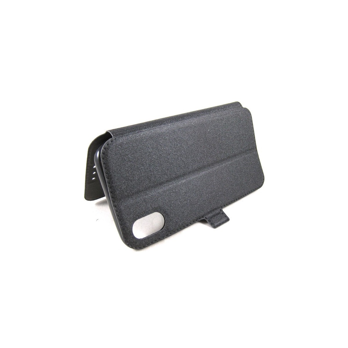 Funda Soporte Piel Negra para Iphone X / XS Flip Libro