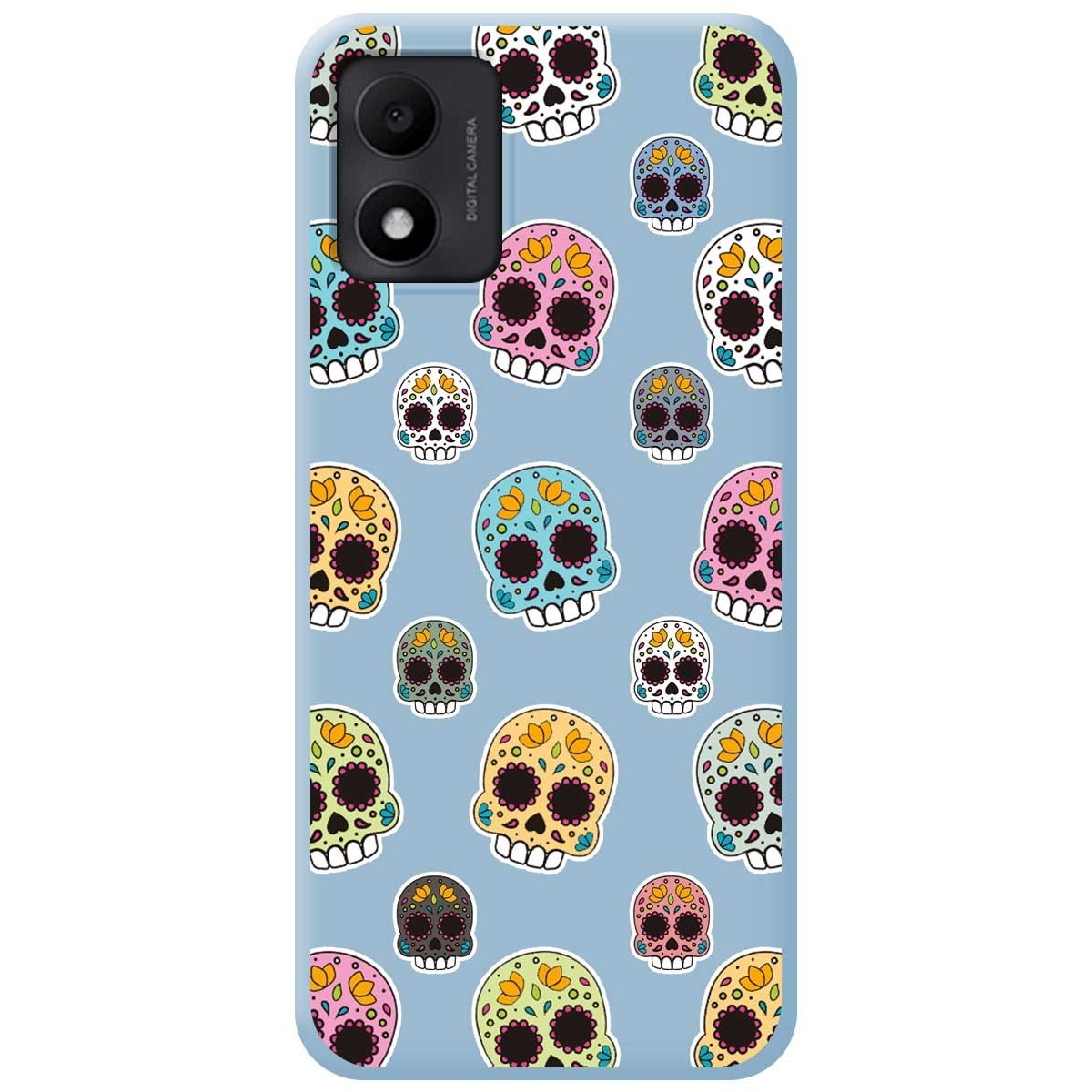 Funda Silicona Líquida Azul para TCL 305i diseño Catrina Dibujos