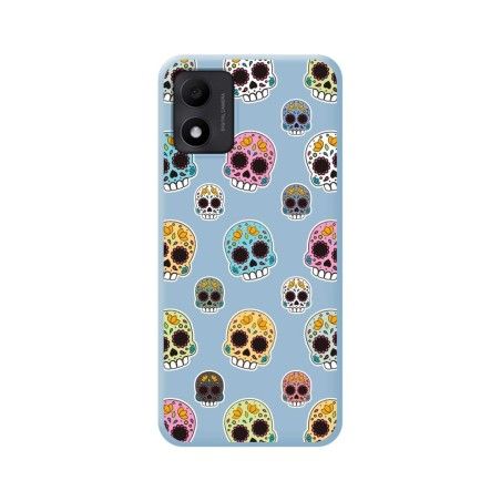 Funda Silicona Líquida Azul para TCL 305i diseño Catrina Dibujos