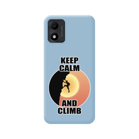 Funda Silicona Líquida Azul para TCL 305i diseño Hombre Escalada Dibujos