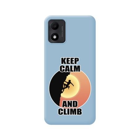 Funda Silicona Líquida Azul para TCL 305i diseño Mujer Escalada Dibujos