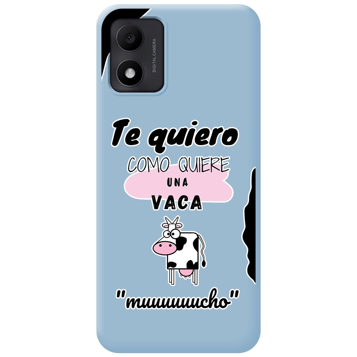 Funda Silicona Líquida Azul para TCL 305i diseño Vaca Dibujos