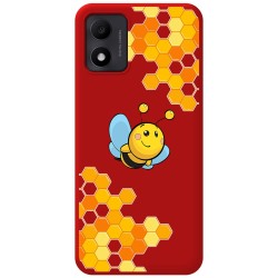 Funda Silicona Líquida Roja para TCL 305i diseño Abeja Dibujos