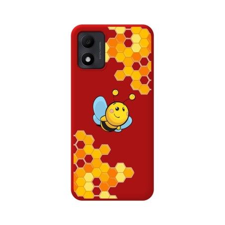 Funda Silicona Líquida Roja para TCL 305i diseño Abeja Dibujos