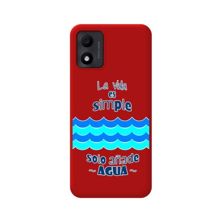 Funda Silicona Líquida Roja para TCL 305i diseño Agua Dibujos
