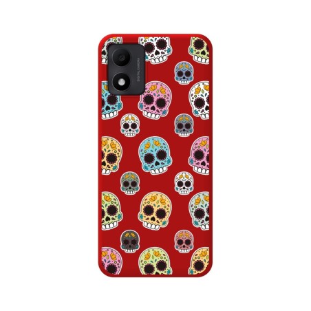 Funda Silicona Líquida Roja para TCL 305i diseño Catrina Dibujos