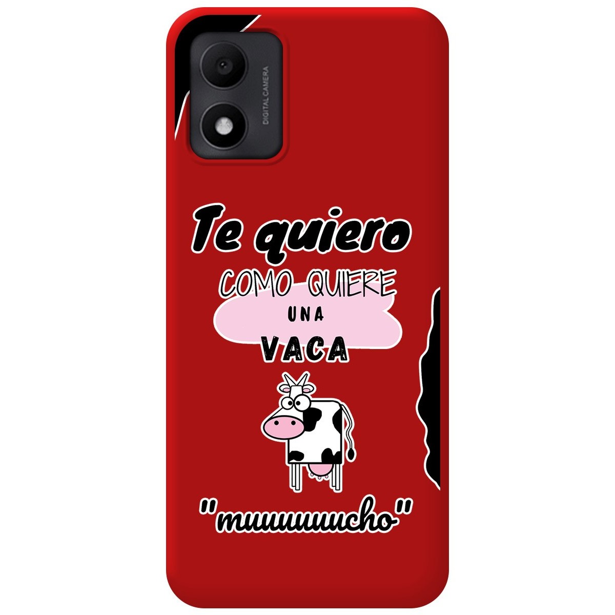Funda Silicona Líquida Roja para TCL 305i diseño Vaca Dibujos