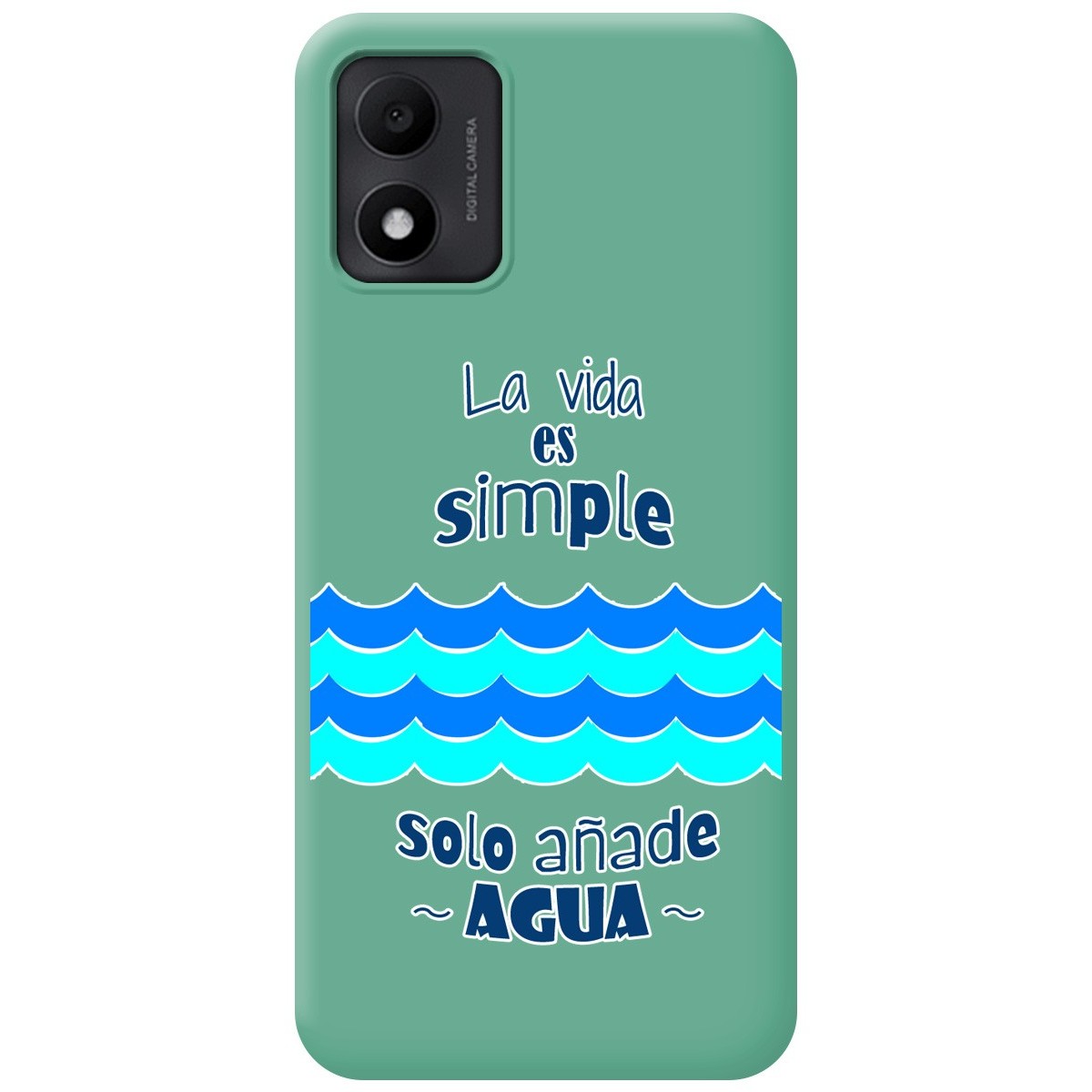 Funda Silicona Líquida Verde para TCL 305i diseño Agua Dibujos