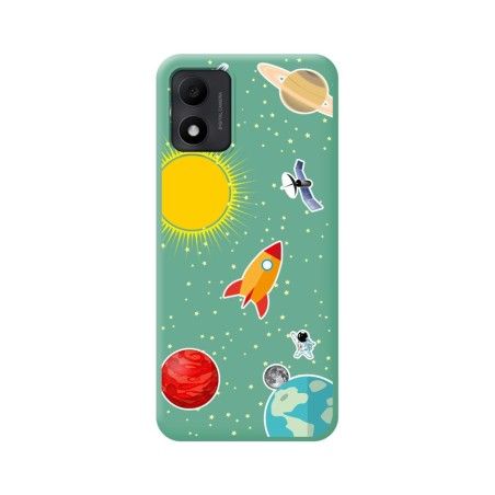 Funda Silicona Líquida Verde para TCL 305i diseño Espacio Dibujos