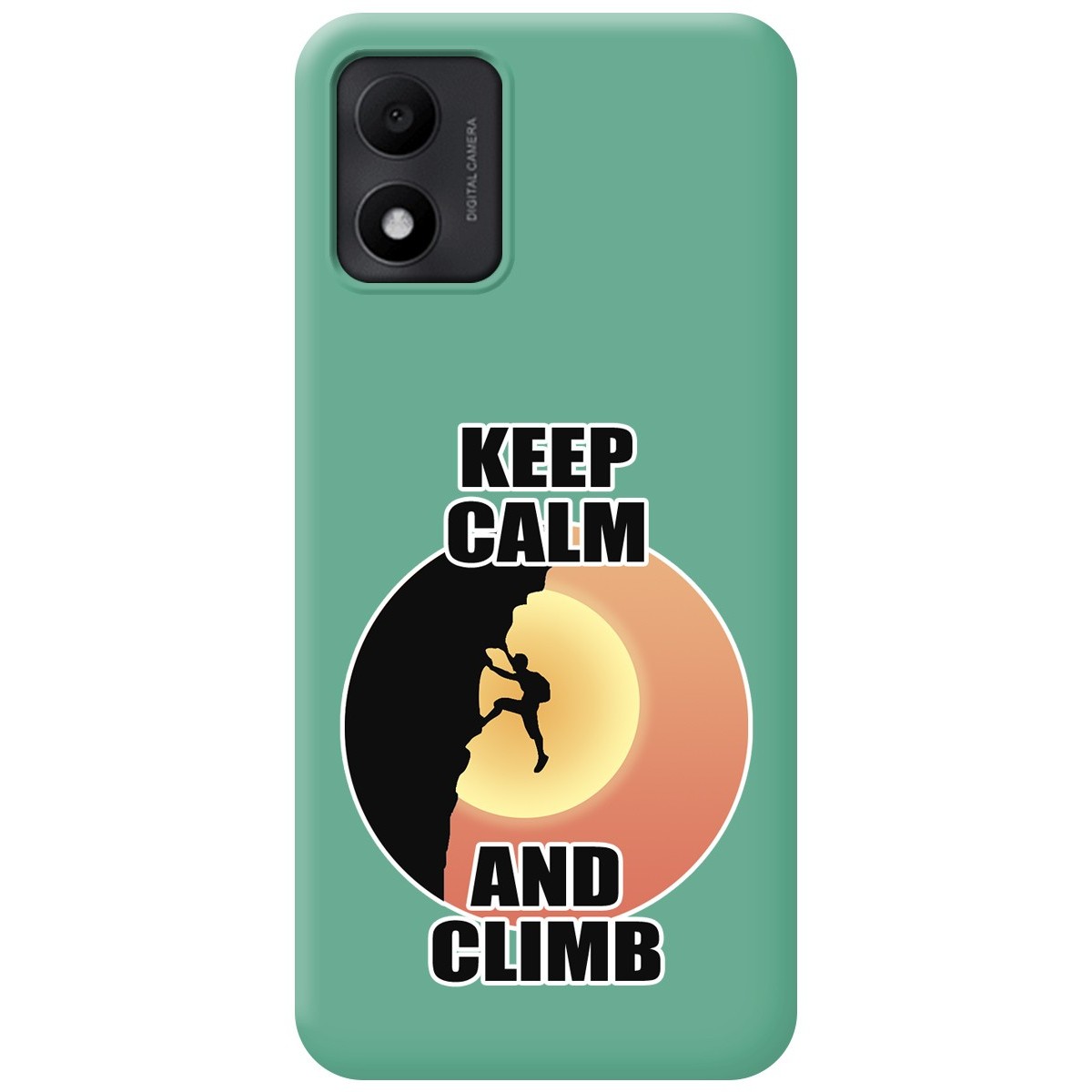 Funda Silicona Líquida Verde para TCL 305i diseño Hombre Escalada Dibujos