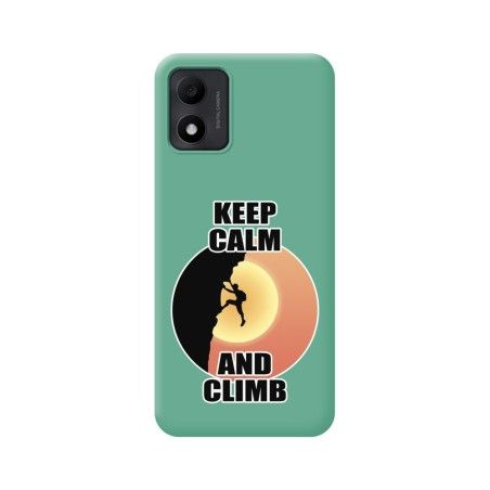 Funda Silicona Líquida Verde para TCL 305i diseño Hombre Escalada Dibujos