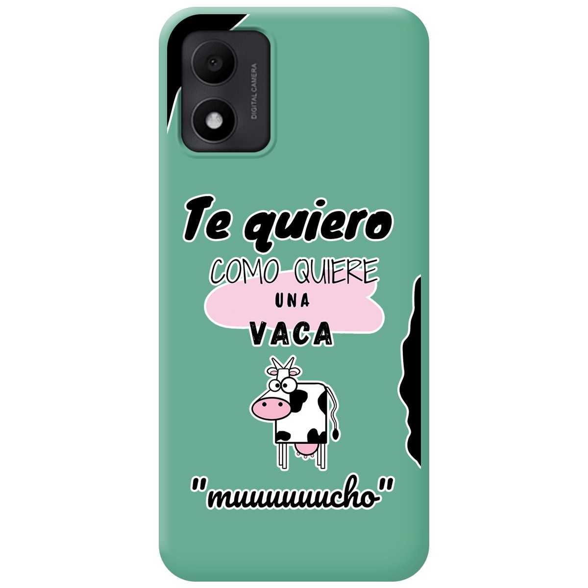 Funda Silicona Líquida Verde para TCL 305i diseño Vaca Dibujos