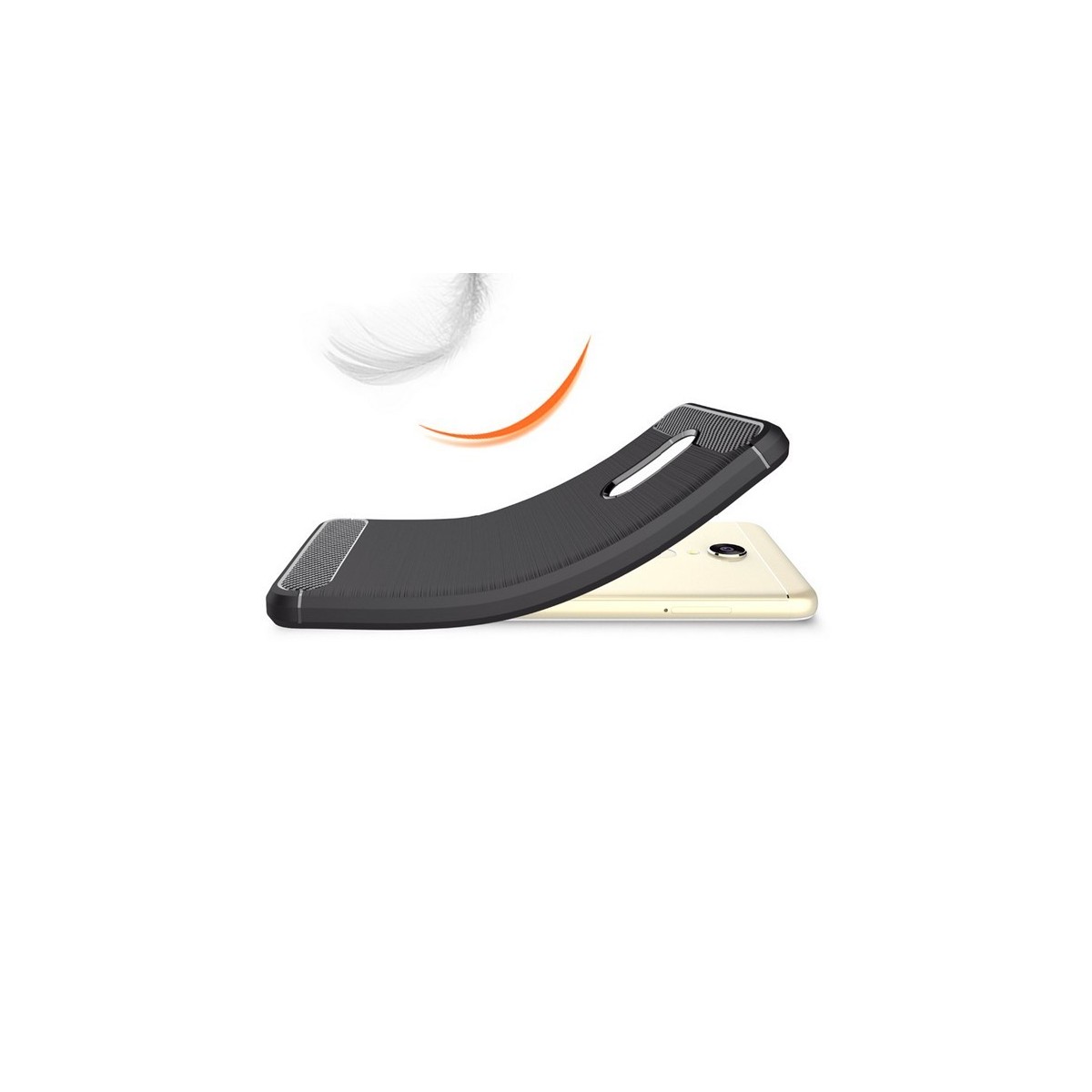 Funda Gel Tpu Tipo Carbon Negra para Xiaomi Redmi 5